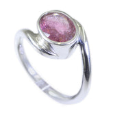 Tourmaline Solitaire Indian 92.5 Silver multicolor Gemstone Minimal Modern Ring Jewelry