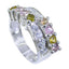 Tourmaline Halo Egyptian 925 Sterling Silver multicolor Gemstones Classic Trendy Ring Jewellery