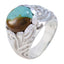 Turquoise Solitaire Moroccan 925 Sterling Silver Blue Gems Chunky Contemporary Ring Jewelry