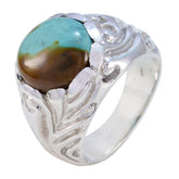 Turquoise Solitaire Moroccan 925 Sterling Silver Blue Gems Chunky Contemporary Ring Jewelry
