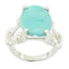 Turquoise Solitaire Australian 92.5 Silver Blue Gemstones Eye catching Rope Wire Ring Jewellery