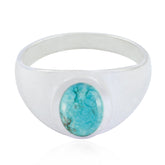 Turquoise Solitaire German 925 Silver Blue Gemstone Tiny Modern Ring Jewellery