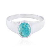 Turquoise Solitaire Moroccan Sterling Silver Blue Gemstones Slim Ethnic Ring Jewellery