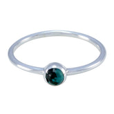 Turquoise Solitaire Korean 92.5 Silver Blue Gems Minimalist Graceful Ring Jewelry