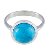 Turquoise Solitaire Egyptian 92.5 Silver Blue Gems Tiny Graceful Ring Jewellery