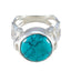 Turquoise Solitaire French 925 Silver Blue Gemstone Versatile Abstract Ring Jewelry