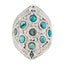 Turquoise multiple Russian Sterling Silver Blue Gemstone Essential Heritage Ring Jewelry