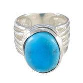 Turquoise Solitaire German 925 Silver Blue Gemstones Statement Armor Ring Jewellery