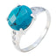 Turquoise Halo Moroccan Silver Blue Gemstones Slim Modern Ring Jewellery