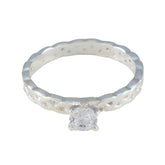 Cubic zirconia CZ Solitaire Korean 925 Sterling Silver White Gemstones Whisper thin Fairytale Ring Jewelry