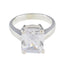 Cubic zirconia CZ Solitaire Russian 925 Silver White Gemstone Minimal Feminine Ring Jewelry