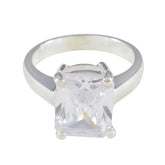 Cubic zirconia CZ Solitaire Russian 925 Silver White Gemstone Minimal Feminine Ring Jewelry