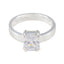 Cubic zirconia CZ Solitaire African Silver White Gems Classic Trendy Ring Jewelry