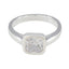 Cubic zirconia CZ Solitaire Indian Silver White Gems Featherlight Modern Ring Jewellery