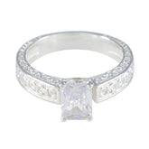 Cubic zirconia CZ Solitaire Moroccan 925 Sterling Silver White Gemstone Eye catching Modern Ring Jewellery