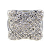 Zirkonia CZ mehrere Französisch Sterling Silber weiße Edelsteine Chunky Heritage Ring Schmuck