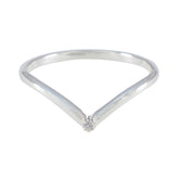 Cubic zirconia CZ Solitaire Korean Silver White Gemstone Minimalist valentine Ring Jewelry