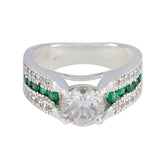 Cubic zirconia CZ Halo Egyptian Silver White Gemstones Classic Luxurious Ring Jewelry
