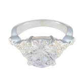 Cubic zirconia CZ Halo Russian 925 Silver White Gemstones Slim Sophisticated Ring Jewelry
