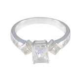 Cubic zirconia CZ Halo French Sterling Silver White Gems Tiny Boho Ring Jewelry