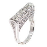 Cubic zirconia CZ multiple African 92.5 Silver White Gemstones Slim Modern Ring Jewellery