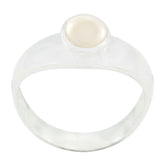 Pearl Solitaire Turkish Silver White Gemstone Whisper thin Abstract Ring Jewellery