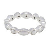 Pearl multiple American 92.5 Silver White Gemstones Delicate Eternity Band Jewellery