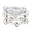 Pearl multiple Italian Silver White Gemstones Statement Armor Ring Jewelry