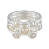 Pearl multiple African 925 Silver White Gemstone Eye catching Contemporary Ring Jewellery