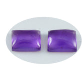 Amethyst 1PC Small 6x9 MM Emerald Cabochon Purple Genuine semi Precious Loose Gemstones