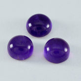Amethyst 1PC Small 8x8 MM Round Cabochon Purple Fiery semi Precious Loose Gemstone