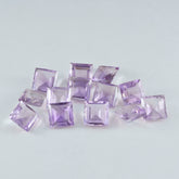 Amethyst 10PC Tiny 4x4 MM Square Faceted Purple Brilliant Semi Precious Loose Gems