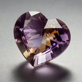 Ametrine 1PC Medium 9x9 MM Heart Faceted Multicolor Lustrous Semi Precious Gems