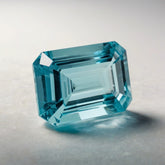 Aquamarine 1PC Large 9x11 MM Emerald Faceted Blue Sparkling Semi Precious Loose Gemstone