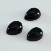 Black Onyx 1PC Medium 7x10 MM Pear Cabochon Black Fiery semi Precious Loose Gemstone