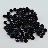 Black Onyx 10PC Tiny 4x4 MM Round Cabochon Black Natural semi Precious Gems