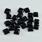 Black Onyx 1PC Tiny 6x6 MM Square Cabochon Black Shine semi Precious Loose Gems