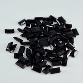 Black Onyx 10PC Tiny 2.5x5 MM Baguette Faceted Black Fiery Semi Precious Gems