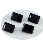 Black Onyx 1PC Large 8x12 MM Emerald Faceted Black Splendid Semi Precious Loose Gemstone