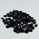 Black Onyx 10PC Tiny 3x5 MM Emerald Faceted Black High Quality Semi Precious Loose Gems
