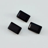Black Onyx 1PC Large 9x11 MM Emerald Faceted Black Polished Semi Precious Loose Gems