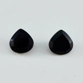 Black Onyx 1PC Chunky 13x13 MM Heart Faceted Black Natural Semi Precious Gems