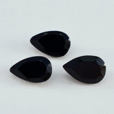 Black Onyx 1PC Chunky 12x16 MM Pear Faceted Black Genuine Semi Precious Loose Gemstones