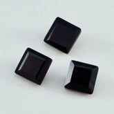 Black Onyx 1PC Medium 9x9 MM Square Faceted Black Lustrous Semi Precious Gems