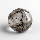 Black Rutile 1PC Tiny 6x6 MM Round Faceted Black Polished Semi Precious Loose Gemstones