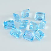 Sky Blue Topaz 1PC Tiny 4x6 MM Emerald Faceted Blue Sparkling Semi Precious Loose Gemstone