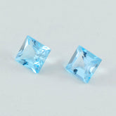 Sky Blue Topaz 1PC Small 8x8 MM Square Faceted Blue Luster Semi Precious Loose Gemstones