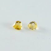 Citrine 1PC Small 7x7 MM Heart Faceted Yellow Splendid Semi Precious Loose Gemstone
