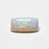 Created Opal 1PC Small 6x12 MM Baguette Cabochon White Fiery semi Precious Semi Precious Gemstone