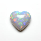 Created Opal 10PC Tiny 4x4 MM Heart Cabochon White Natural semi Precious Semi Precious Gemstone